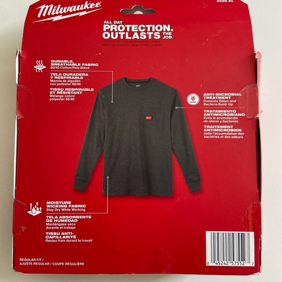 NIB Milwaukee mens long sleeve moisture-wicking top - Picture 5 of 7